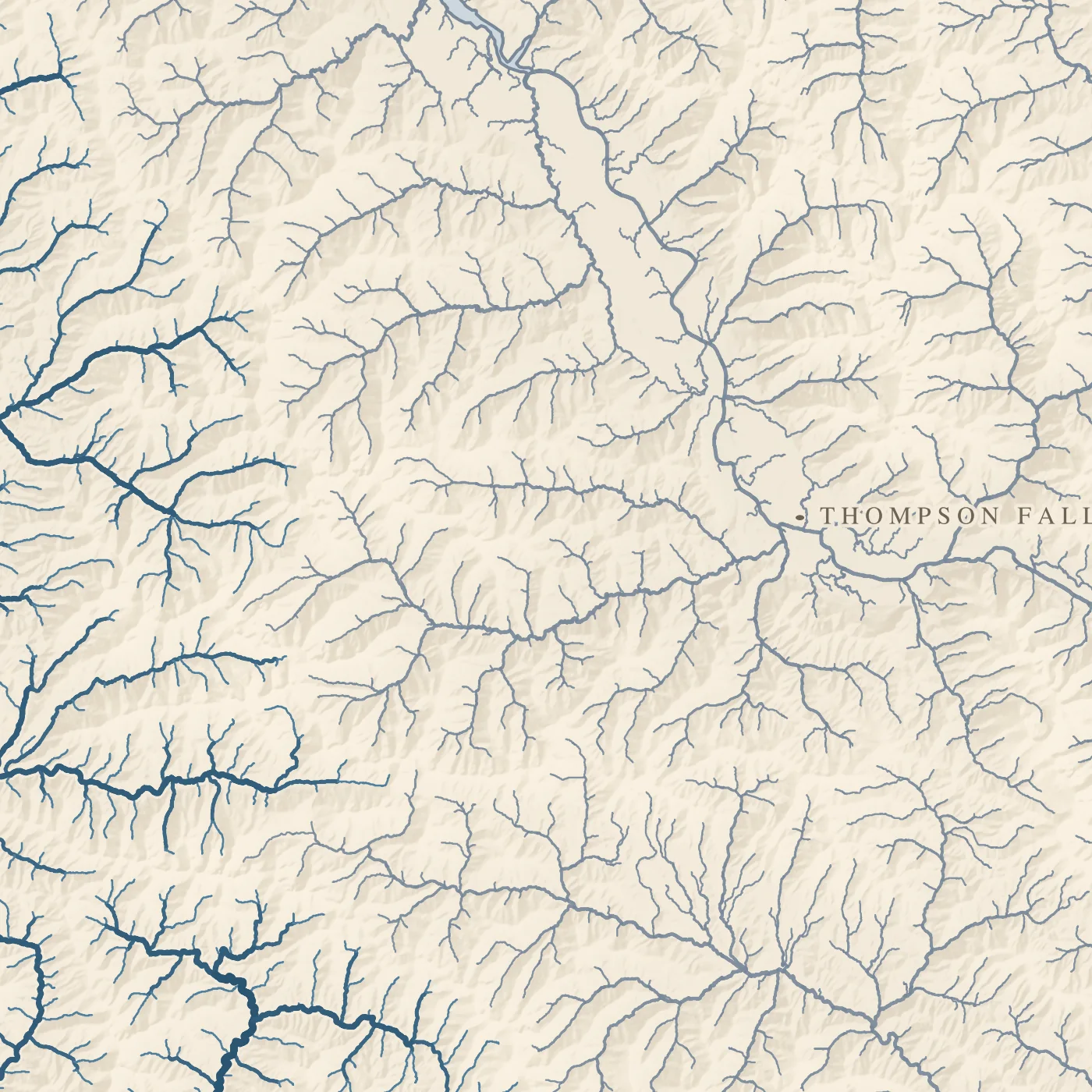 Coeur d'Alene Lake, detail at print scale